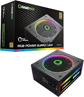 GameMax RGB850 Modular 80 Plus Gold Power Supply with 14cm RGB Fan - Black