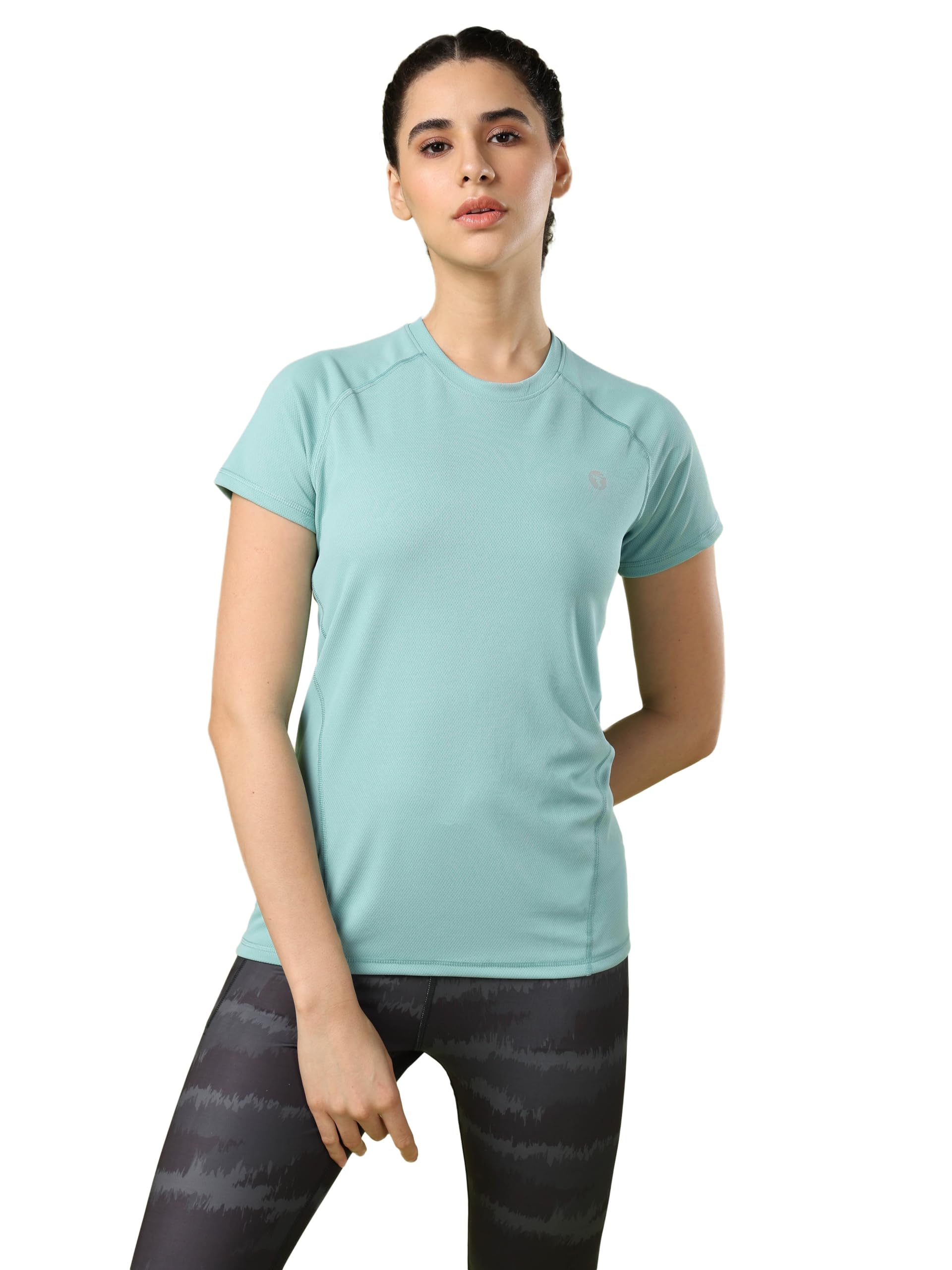 TECHNOSPORT Womens Polyester Regular Fit Crewneck Half Sleeve Shirt Sleeve|WTW105-image-42