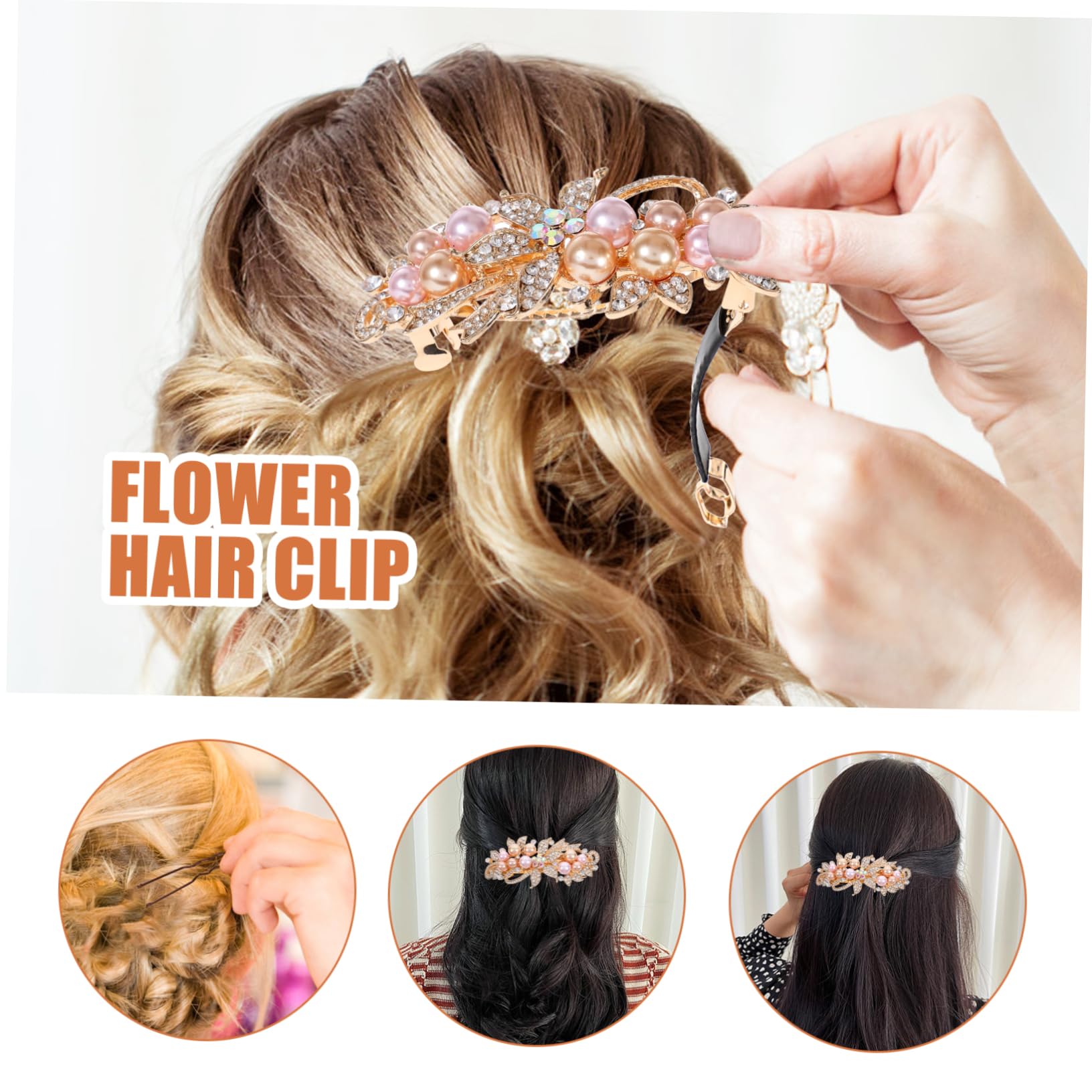 FRCOLOR 4 pezzi di strass forcine per capelli da donna fermagli per capelli forcine per capelli strass primavera fermagli per capelli con sposa lega di zinco accessori perla