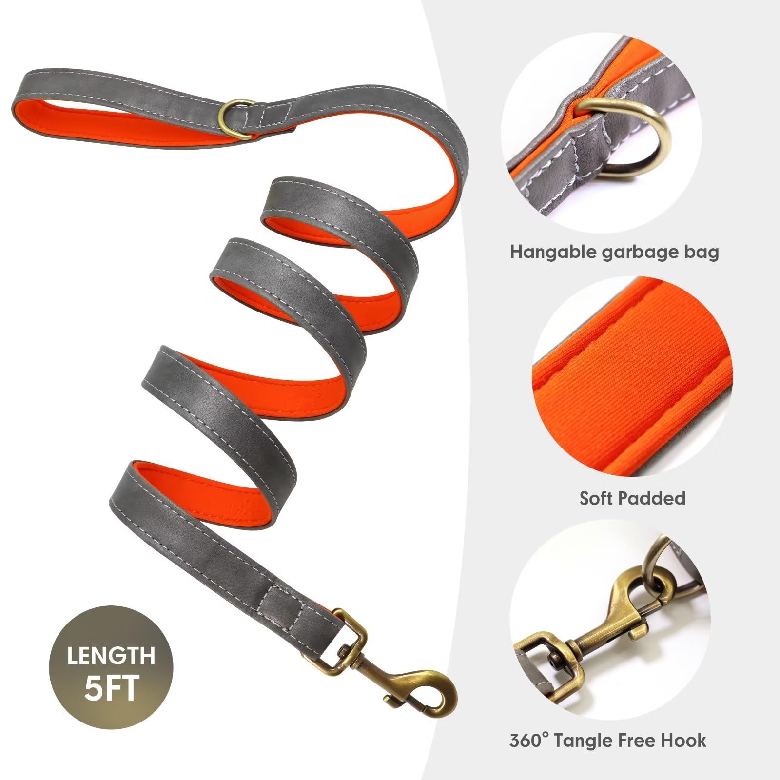 Didog Lederhalsband & Leine Set – Gepolstert, Geflochten, Verstellbar, Für Kleine/mittlere Hunde & Katzen
