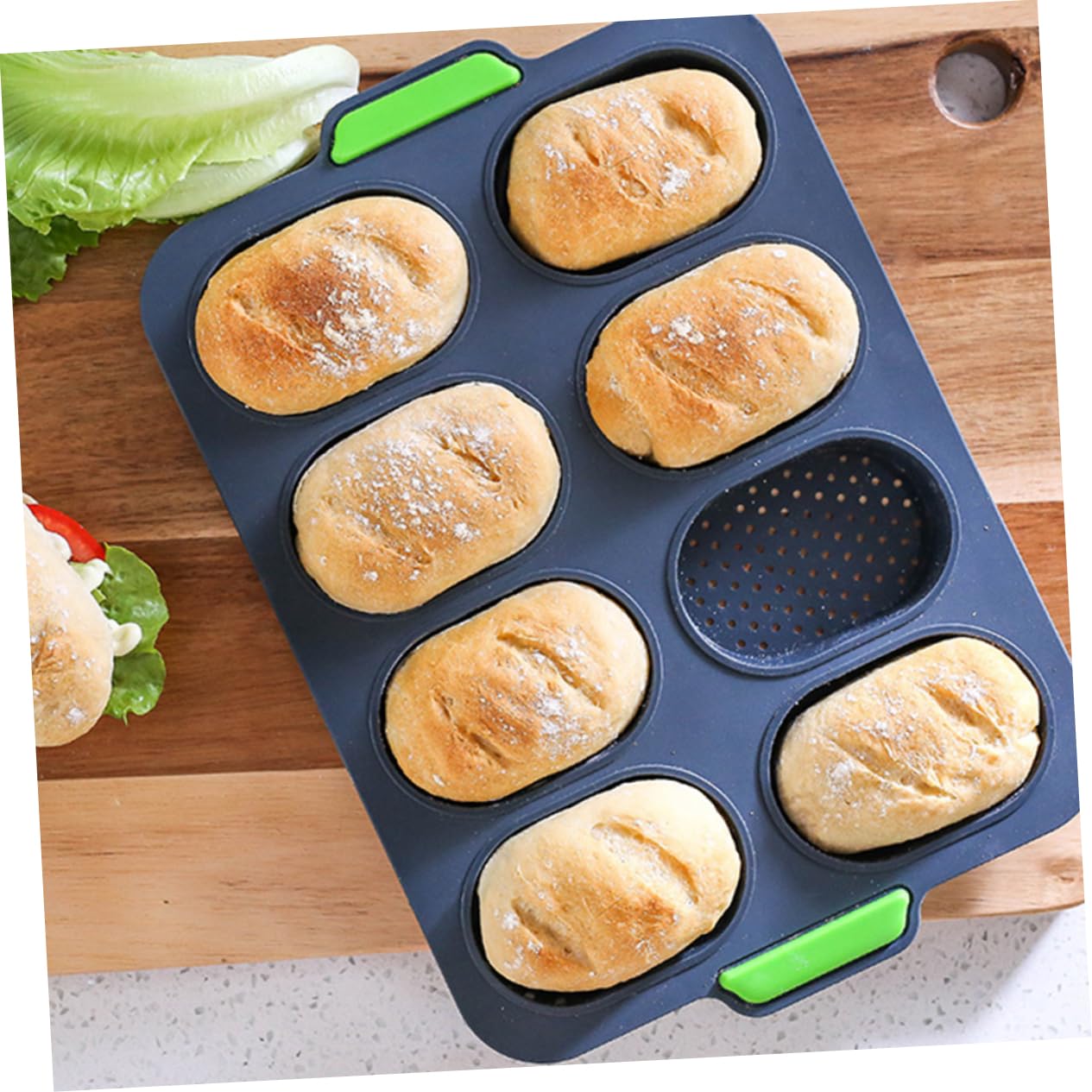 MAGICLULU 2pièces Moule à Silicone Moule à Pains Français Silicone Non-adhésif Pour Pâtisserie Maison Et Réunions Familiales Matériau Alimentaire De Foncé