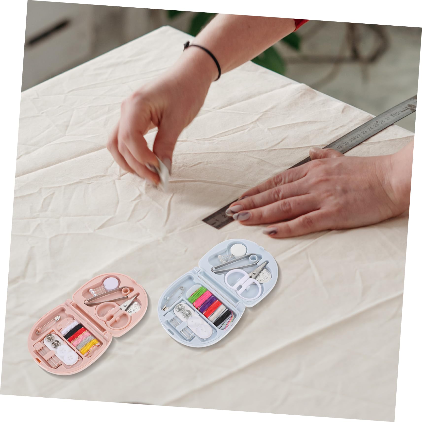 Uonlytech 8sets Kit Cucito Pratico Filo Per Cucire Strumenti Per Cucire Portatili Kit Di Cucito Per Casa e Ricamo Completo Infila-ago e Accessori Vari