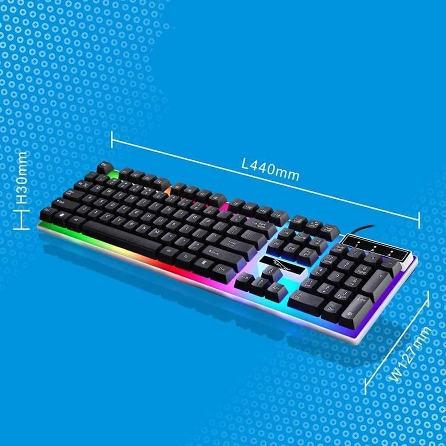 Zestaw Klawiatura Mechaniczna i Mysz LED USB Ergonomiczna Dla Graczy Kabel Podświetlenie Kombo