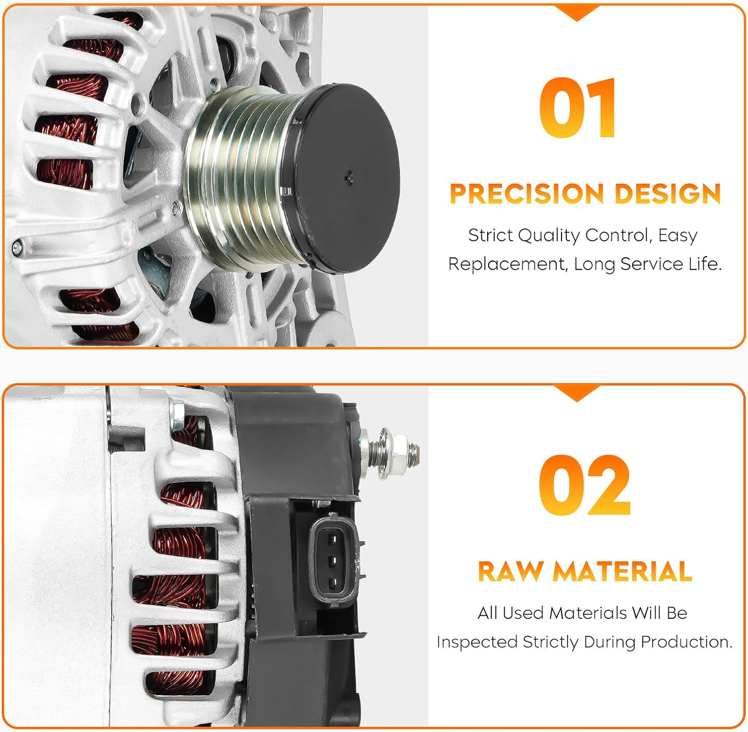 New Alternator for Nissan Sentra 1.8L 2013 2014 2015 2016 2017 2018 2019, AVA0169, AL2430X, 400-40136, 23100-3SH2B; 2611855, 2611855B, 422855, FG12T039