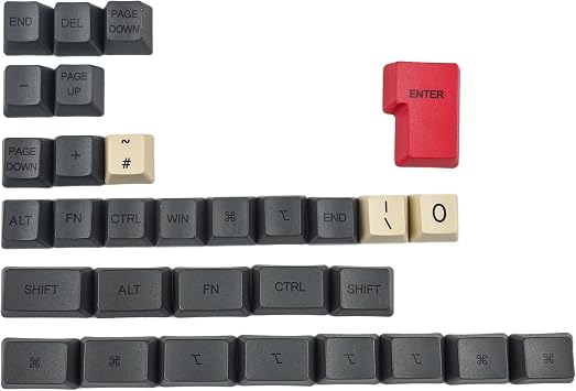 YMDK Dye Sub Carbon 96 84 ANSI ISO Keycaps OEM Profile Thick PBT Mac Keycap Set for MX Keyaboard Melody 96 KBD75 FC980M Keychron
