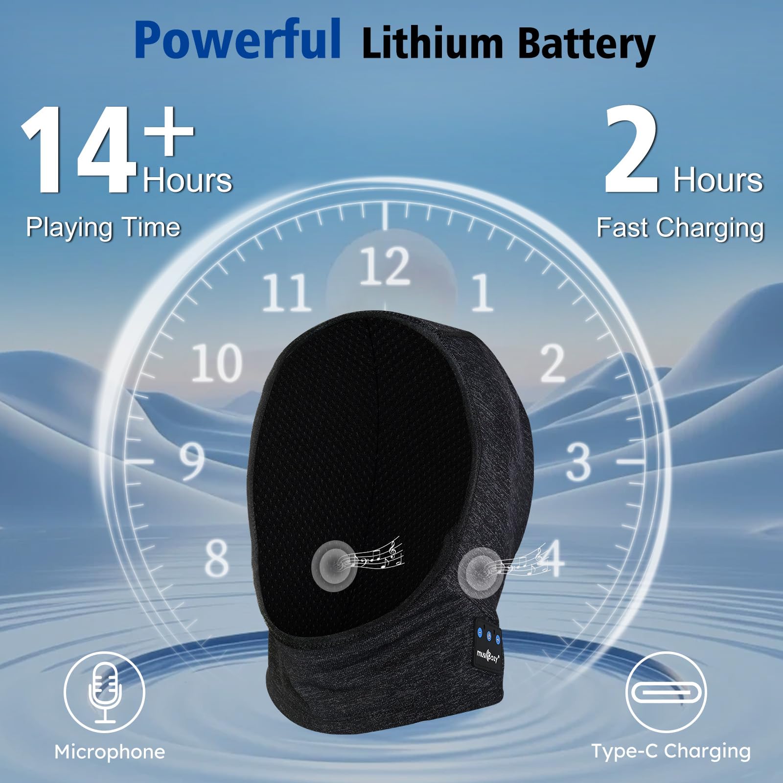 Amazon.com: MUSICOZY Bluetooth 5.4 Balaclava Headphones for