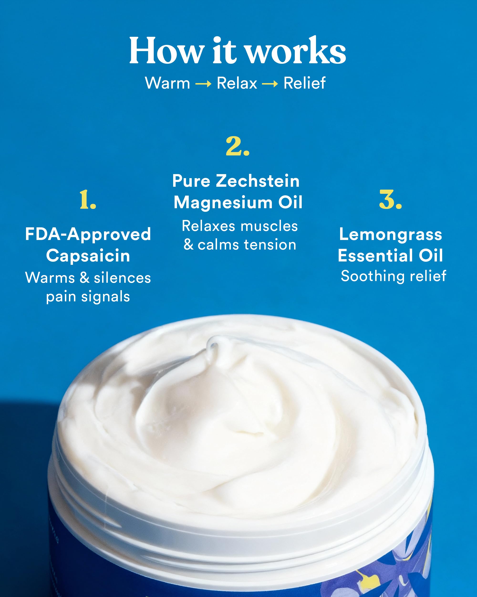 ASUTRA Melt Pain Away Magnesium Cream for Pain Relief for Feet and Body, Warming Capsaicin Cream Formula for Leg Cramps, Post-Workout Muscle Soreness, HSA/FSA Approved (Lavender, 7 oz)
