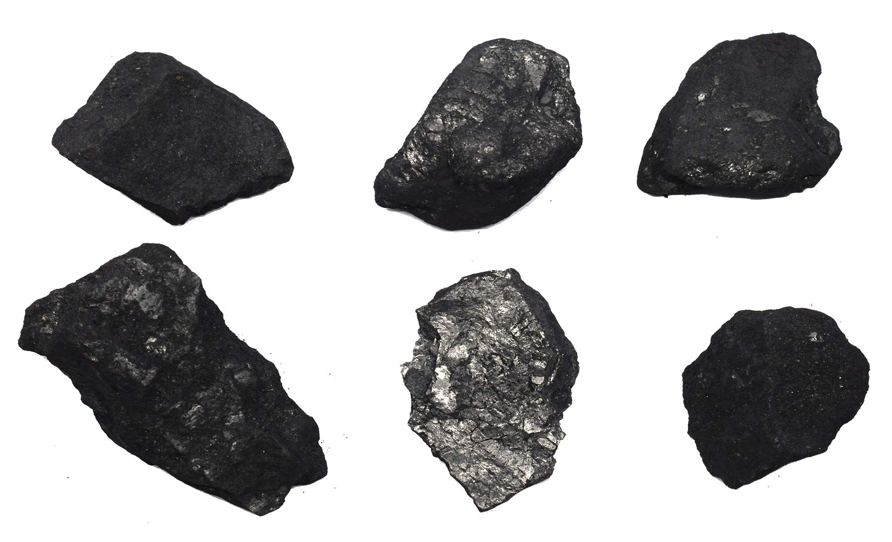 EISCO (Pack of 6) Raw Graphite, Pure Carbon Specimens - Approx. 1" - Geologist Selected & Hand Processed - Great for Science Classrooms - Class Pack