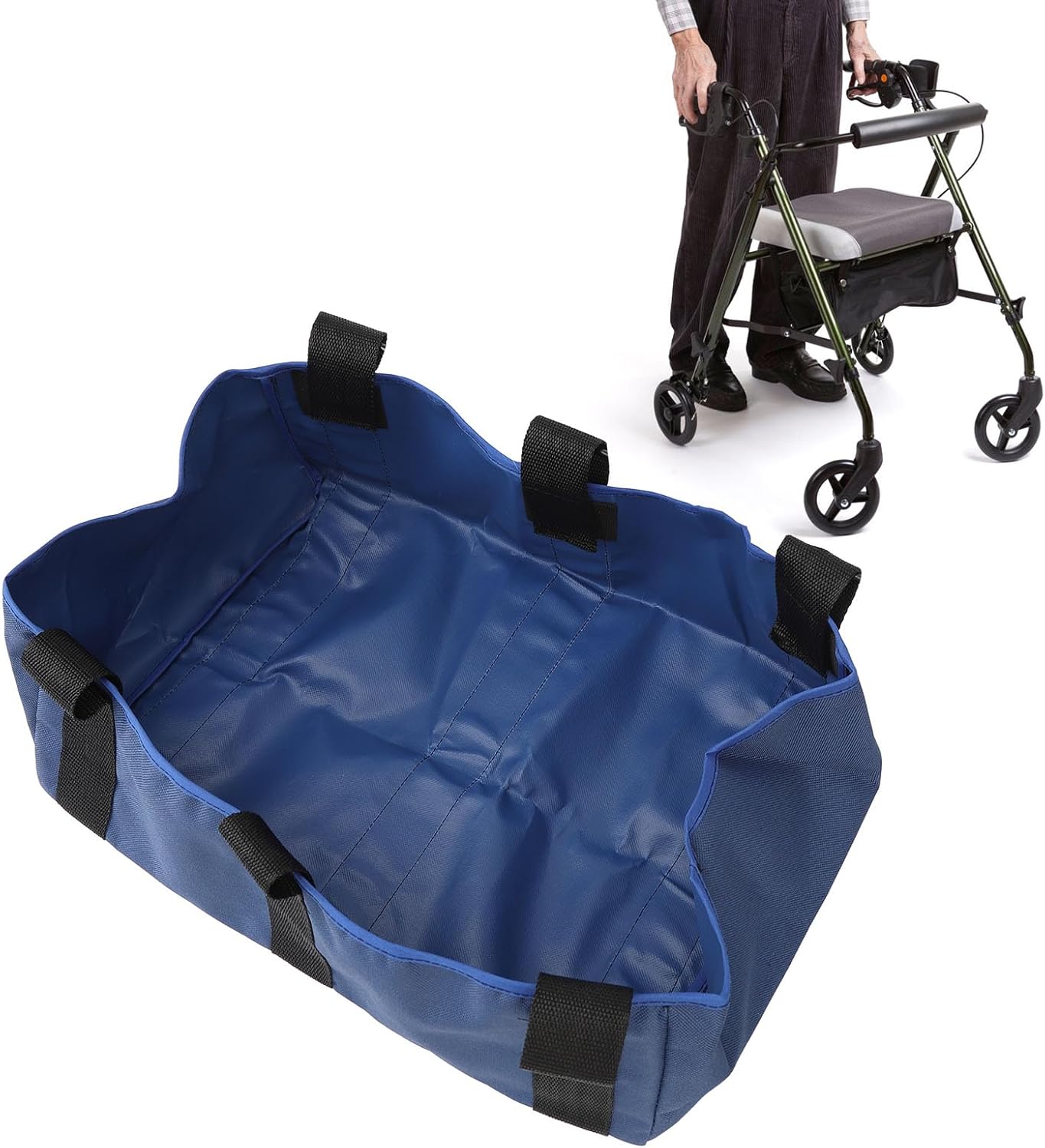 Wheelchair Under Seat Storage Bag, Rollator Bag Storage Hook and Loop