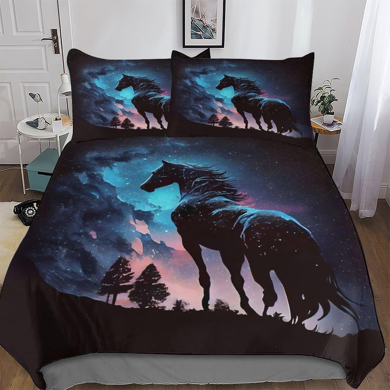 Housse couette cheval grand lit pour sublimer la décoration de chambre d'enfant