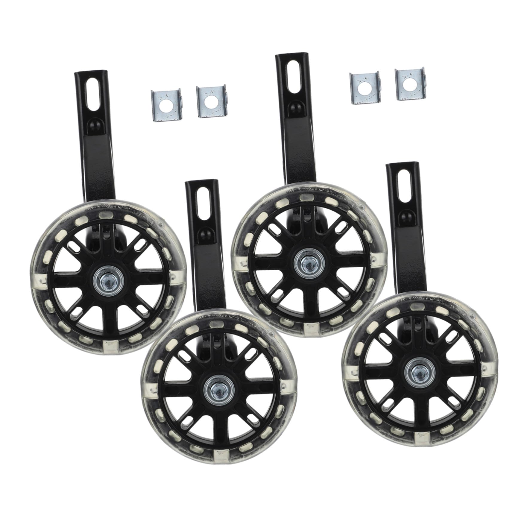 2 Pares Ruedas Auxiliares Negras para Bicicleta Infantil