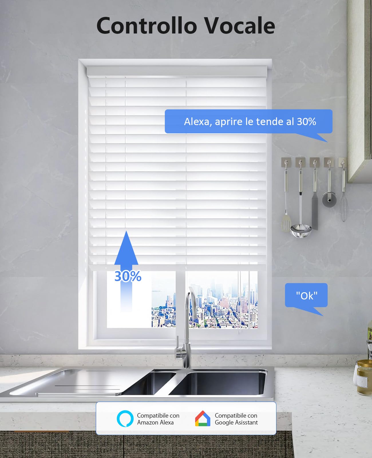 Yomogi Interruttore Tapparelle WiFi, Modulo Interruttore WiFi Compatibile con Alexa Google Home per Controllo Percentuale, Smart Timer per Tende Avvolgibili, Senza telecomando (4)