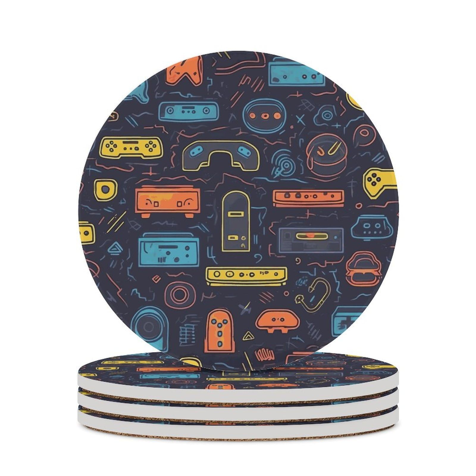 Dessous de verre jeu vidéo en céramique lot de 4 idée cadeau originale pour gamer