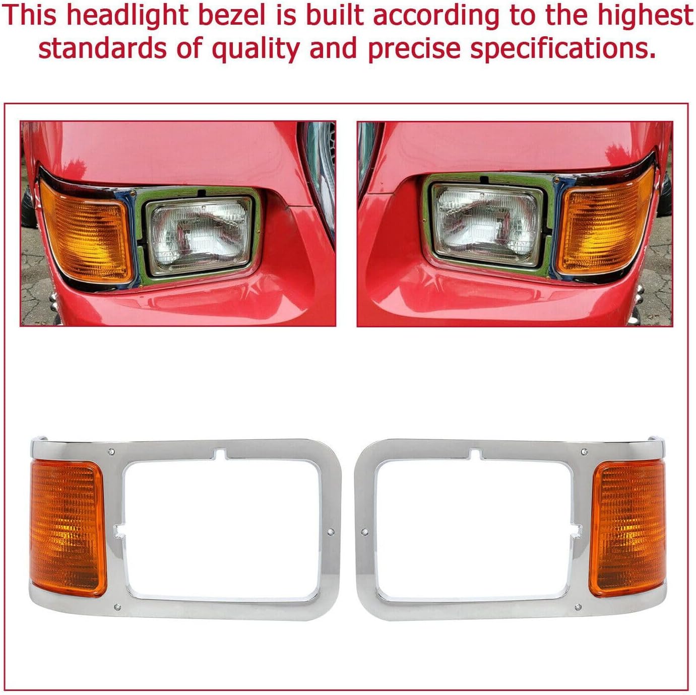 for Ford for F750 2000-2013 2015 Right Left Headlights Bezel Head Lights Pair Plastic Both Driver & Passenger Side Signal Corners -020