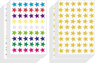 Loobas 2160 PCS Star Sticker Labels，Foil Star Sticker Self Adhesive Star Reward Stickers Removable Reward Decals Laser Shiny Sparkle Star Stickers for Kids Teachers Crafts
