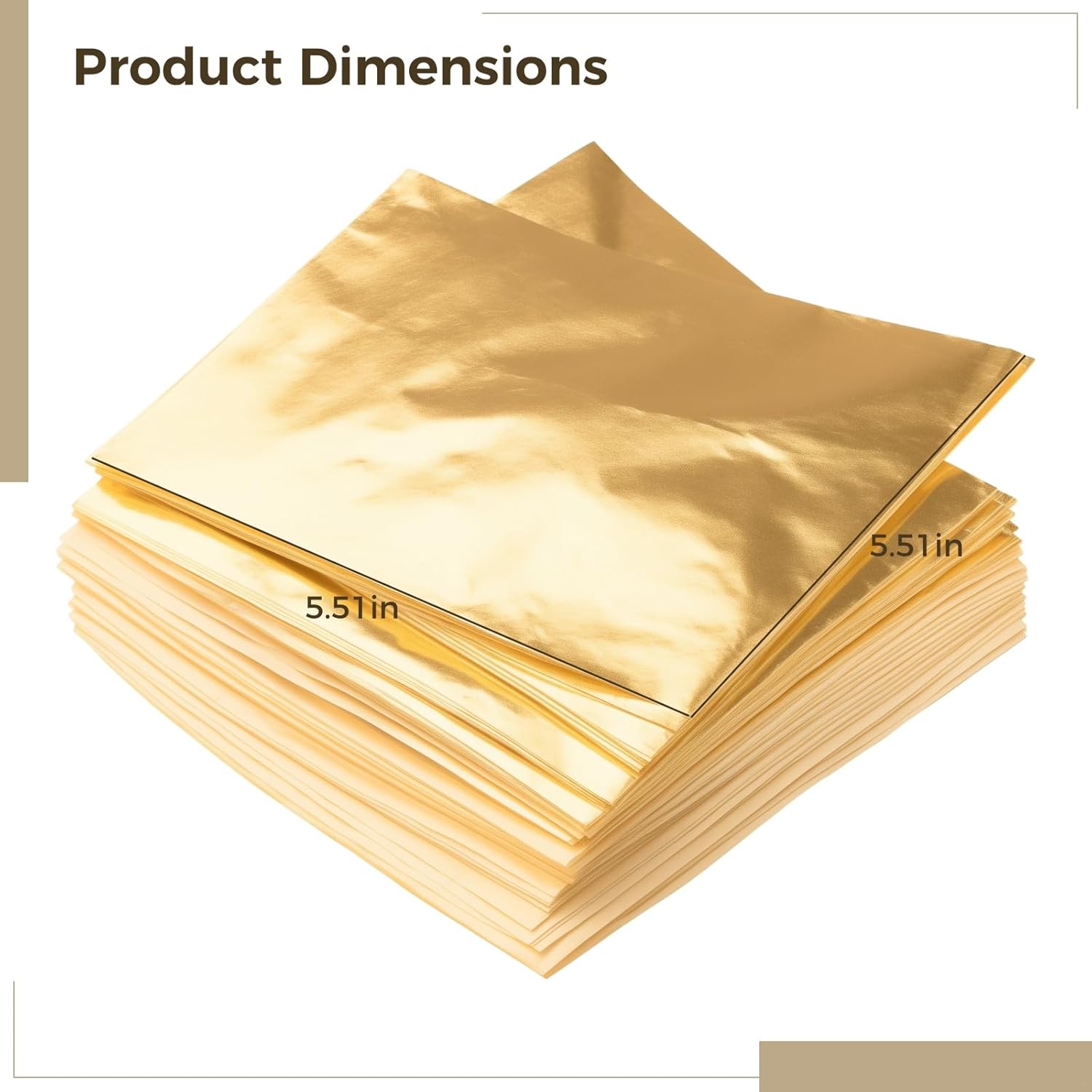 500 Sheets Of Gold Foil, Imitation Gold Leaf Paper For Nail Art, Crafts, Painting, And Gilding Projects, Professional-Grade Metallic Decorative Paper