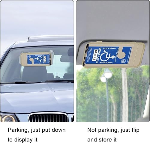 Miniatura 34 de Soporte para Placa de Discapacitado para Auto, Wisdompro Protector de Permiso de Estacionamiento para Discapacitados para Parasol de Carro