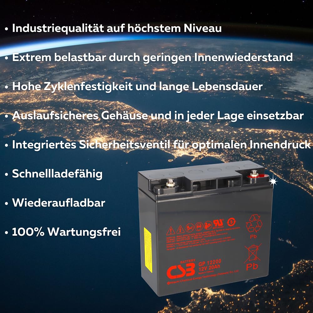 5X Akku Batterie 12V 20Ah Kompatibel Elektroroller E-Scooter 60V SXT Viper - Langlebig - Wartungsfrei