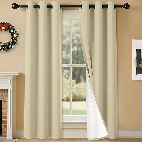 Miniatura 20 de Cortinas 100% opacas de 84 pulgadas de largo para dormitorio, sala de estar, cortinas de oscurecimiento de habitación con aislamiento térmico con