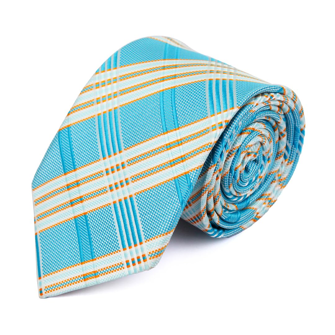 peluche Perfectly Styled Blue Colored Microfiber Necktie For Men-picture-36