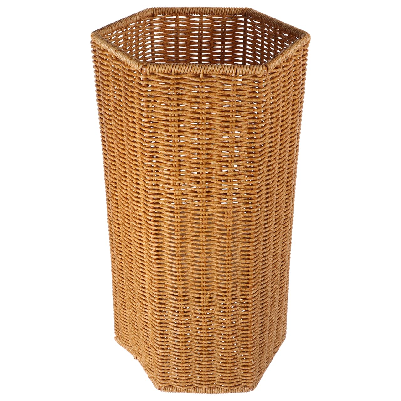 Cesta de ratán decorativa para organizar paraguas húmedos en la entrada