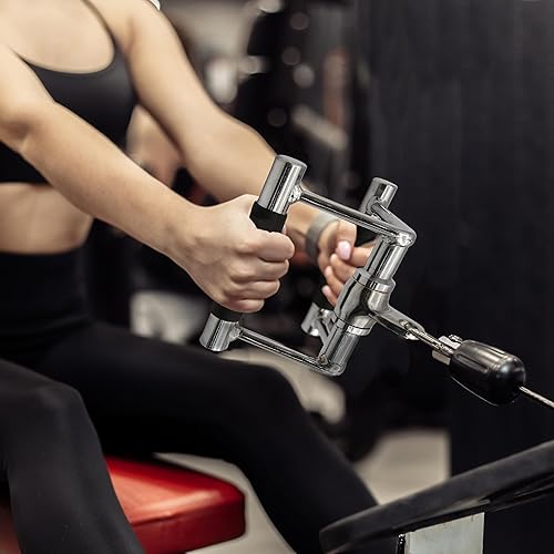 Miniatura 5 de ToughFit Accesorio de máquina de cable LAT Pulldown Accesorios para entrenamiento de gimnasio en casa, 3 opciones de juego barra de mango en V,