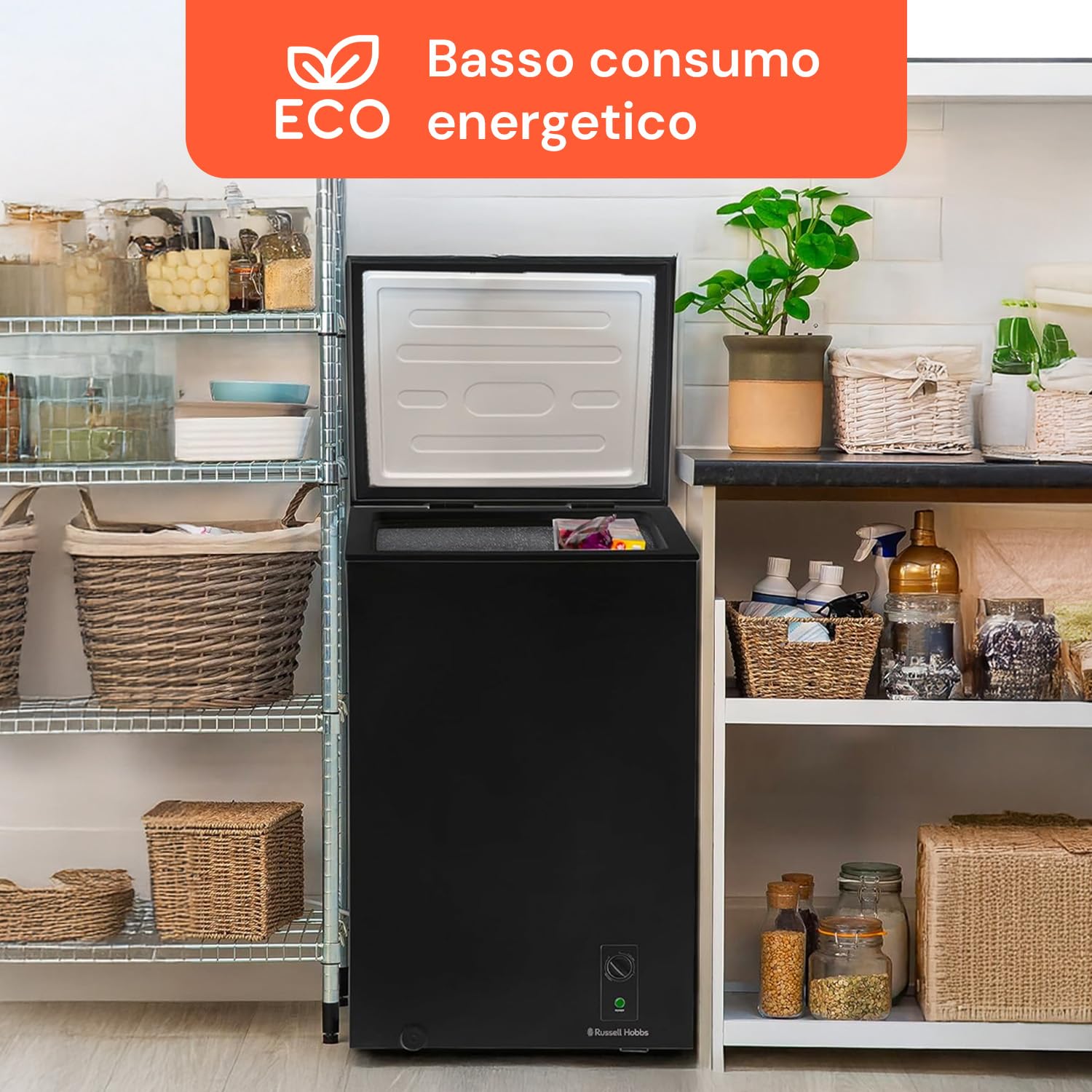 Wintem – Congelatore Libera Installazione a Pozzetto 99L per Casa e Ufficio, Doppia Funzione Frigo e Freezer, Termostato Regolabile a 7 Livelli, Basso Consumo e Funzionamento Silenzioso