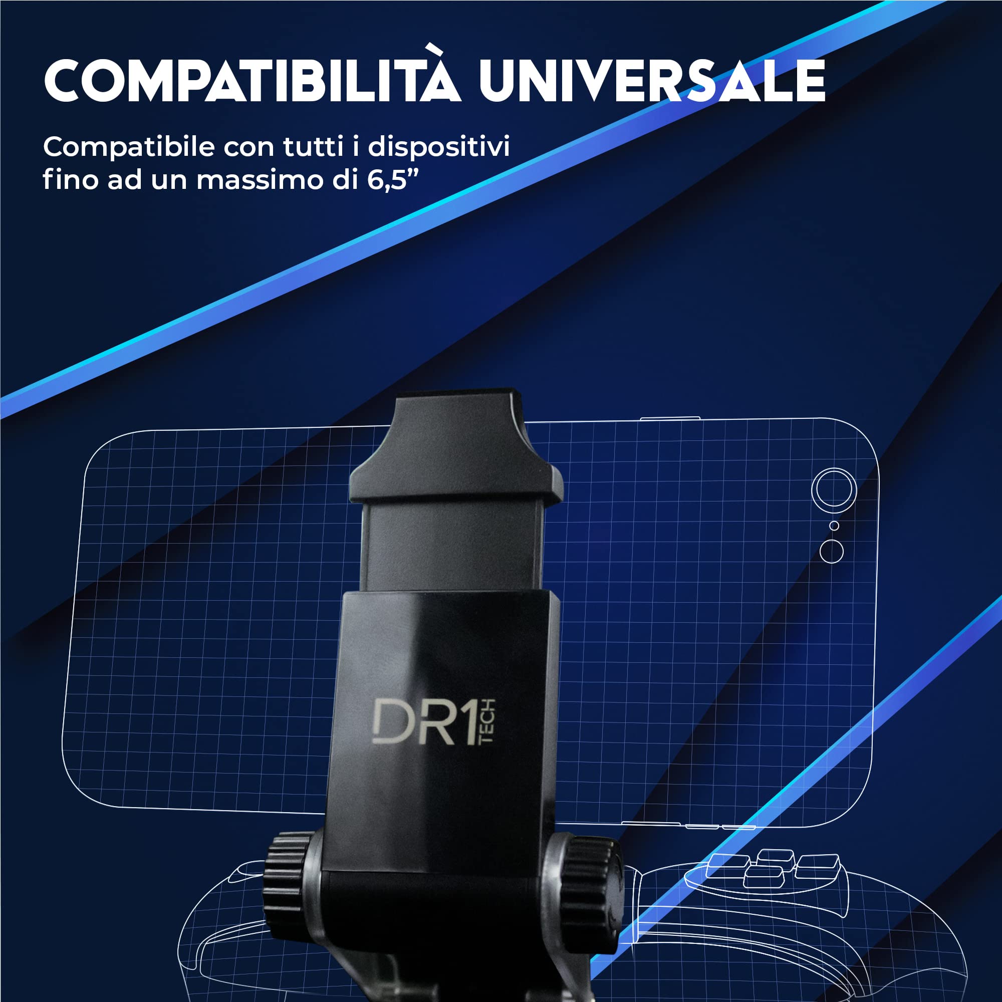 DR1TECH GameGripX+ uchwyt na telefon komórkowy do XBOX One X/S, Series X/S, kompatybilny ze smartfonami iPhone/Android - uchwyt na telefon do joysticka [kontroler nie wchodzi w zakres dostawy
