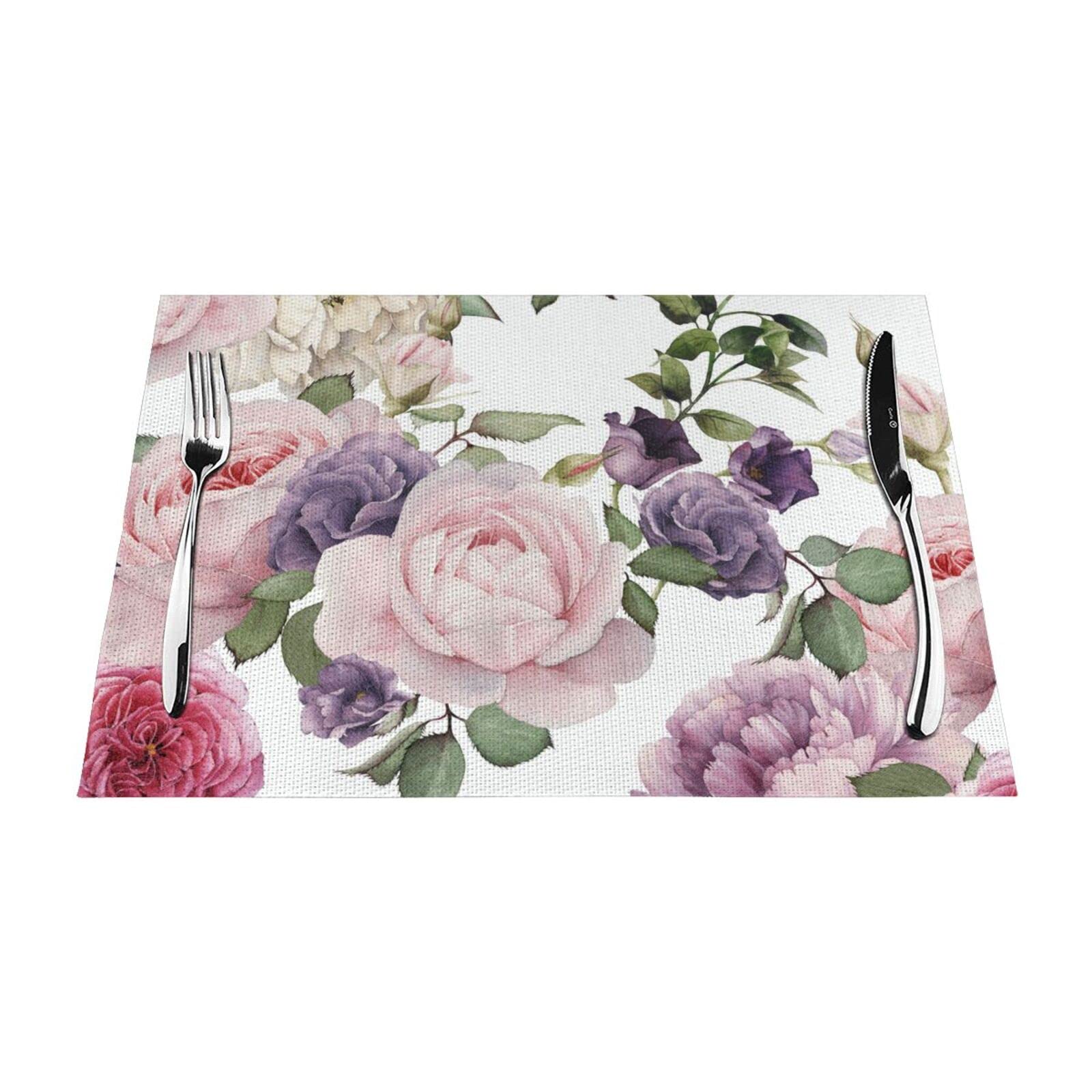 Sets de table roses pour vos dîners d'été, barbecues et repas de vacances