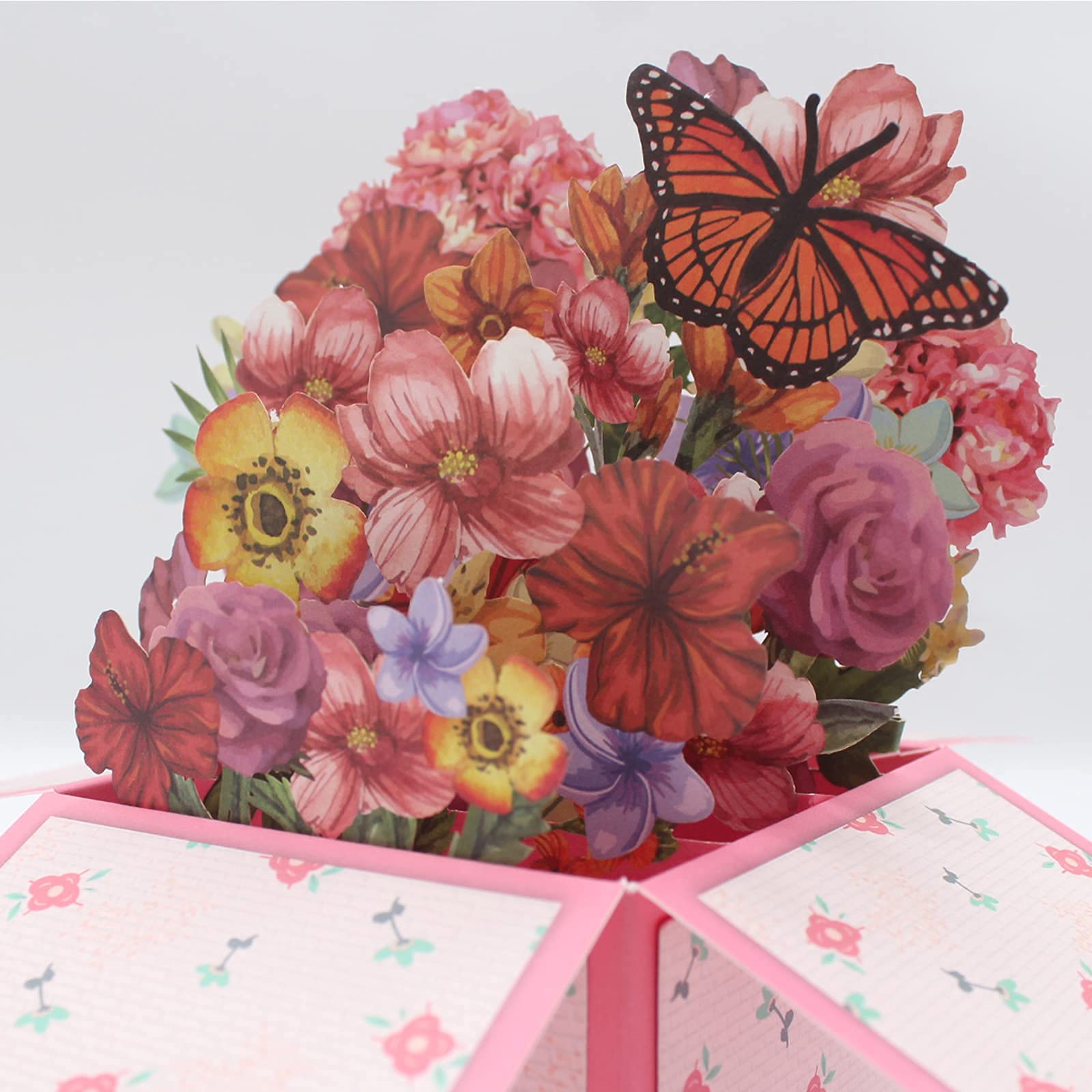 Carte De Vu0153ux Pop-up Pour Maman, Bouquet 3D Avec Fleurs, Carte D'anniversaire Pour Anniversaire, Fête Des Mères, Anniversaire De Mariage