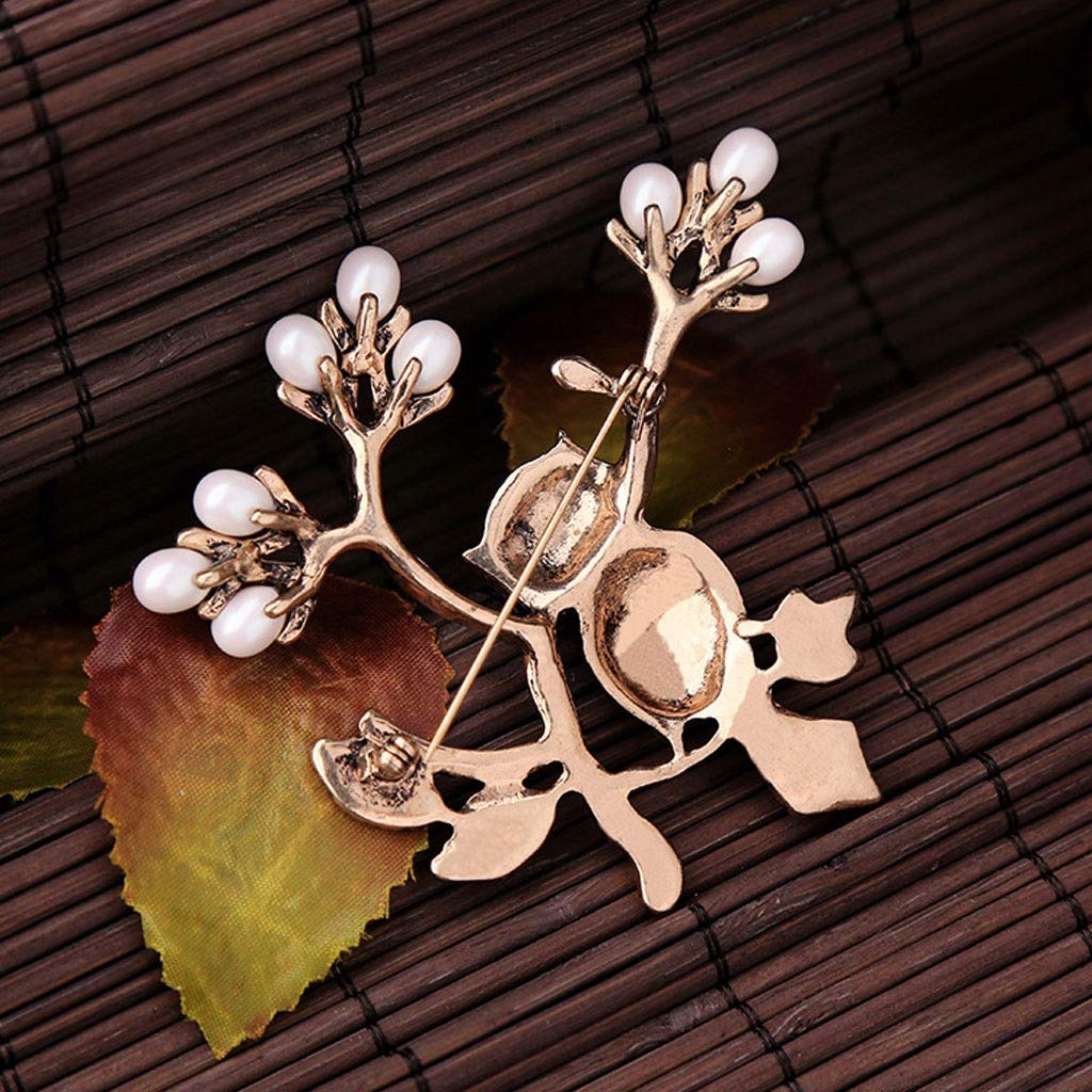 Broche Broche De Rama De Árbol De Búho, Broche De Diamantes De Imitación De Cristal, Joyería, Vestido, Bufanda, Chal, Clip