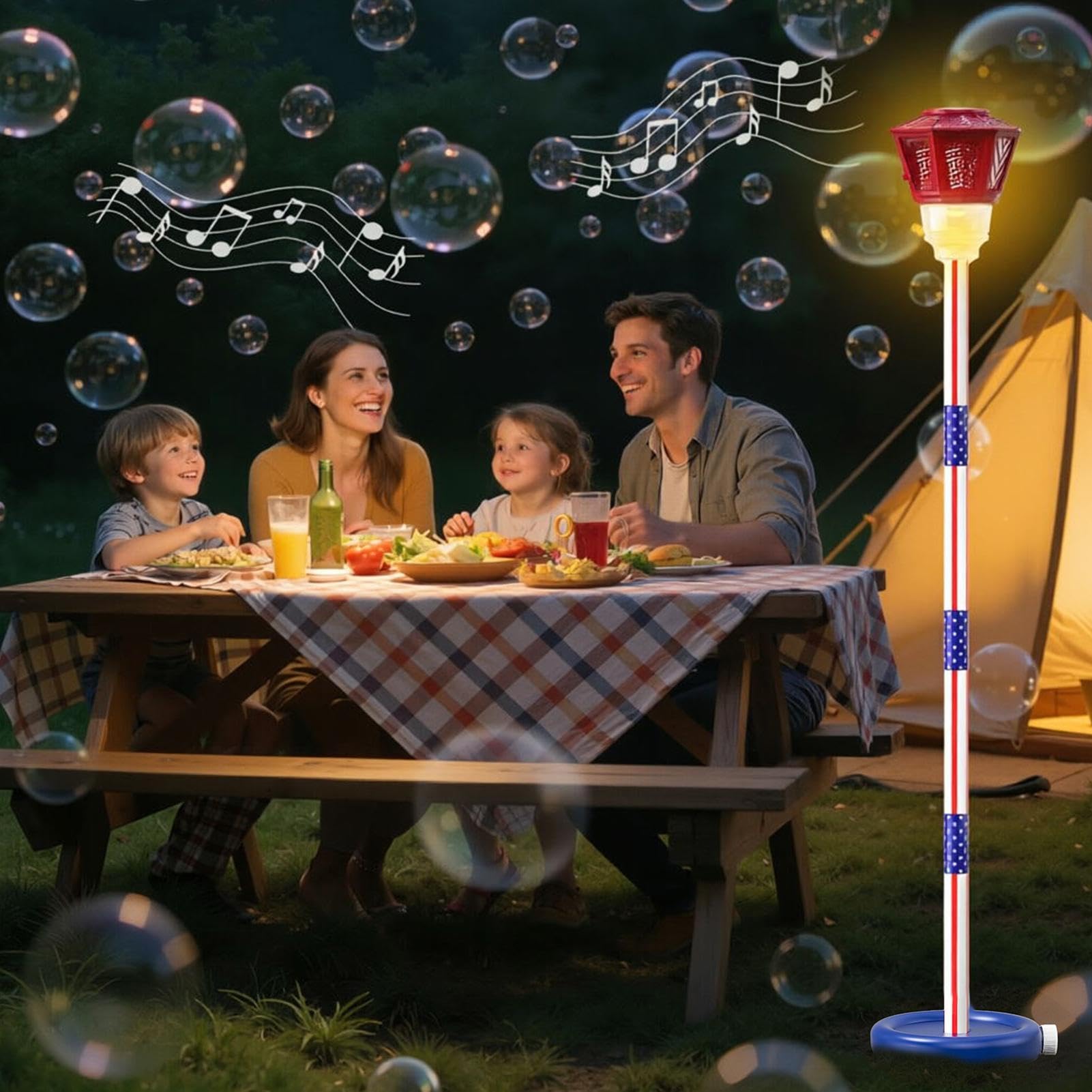 Macchina per bolle di sapone in piedi, regolabile, ricaricabile tramite USB | Macchina per bolle di sapone per esterni, giardino, compleanno, piscina, parco, matrimonio,