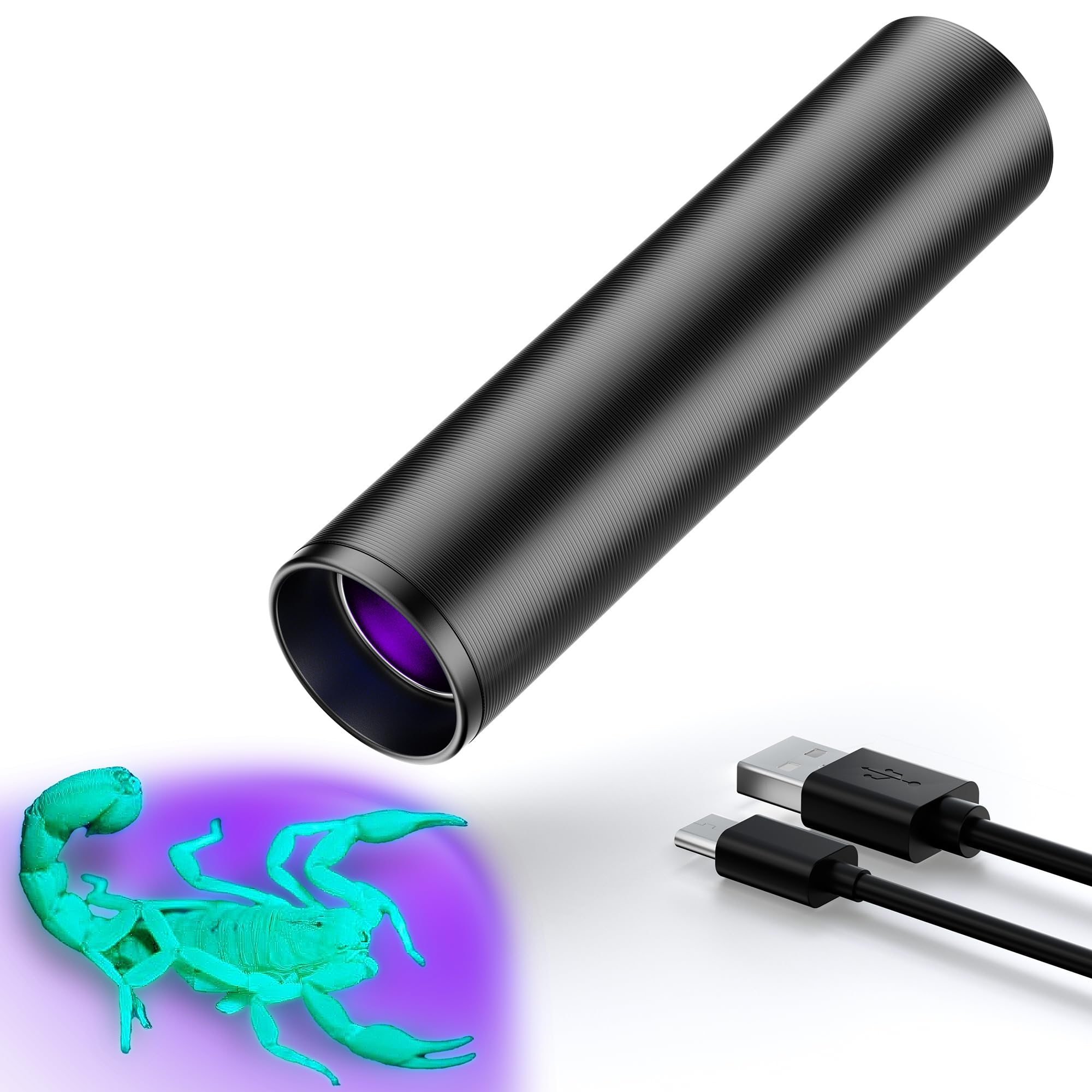 E-riding Black Light UV Light, 395nm Mini Powerful Rechargeable UV Flashlight, USB-C Ultraviolet Blacklight Flashlight, Portable Pet Urine Detector