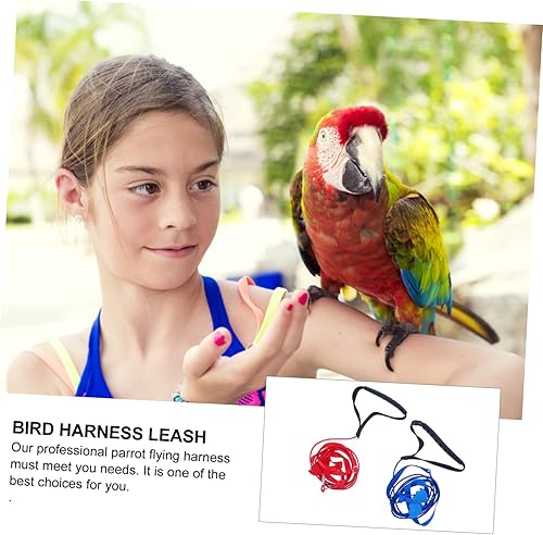 Miniatura 7 de Mipcase 2 unids Parrot Flying Rope Pet Strap Grey Belt Pet Harness Back Braces Bird Strap African Grey Strap Loro Arnés ajustable Bird Flying