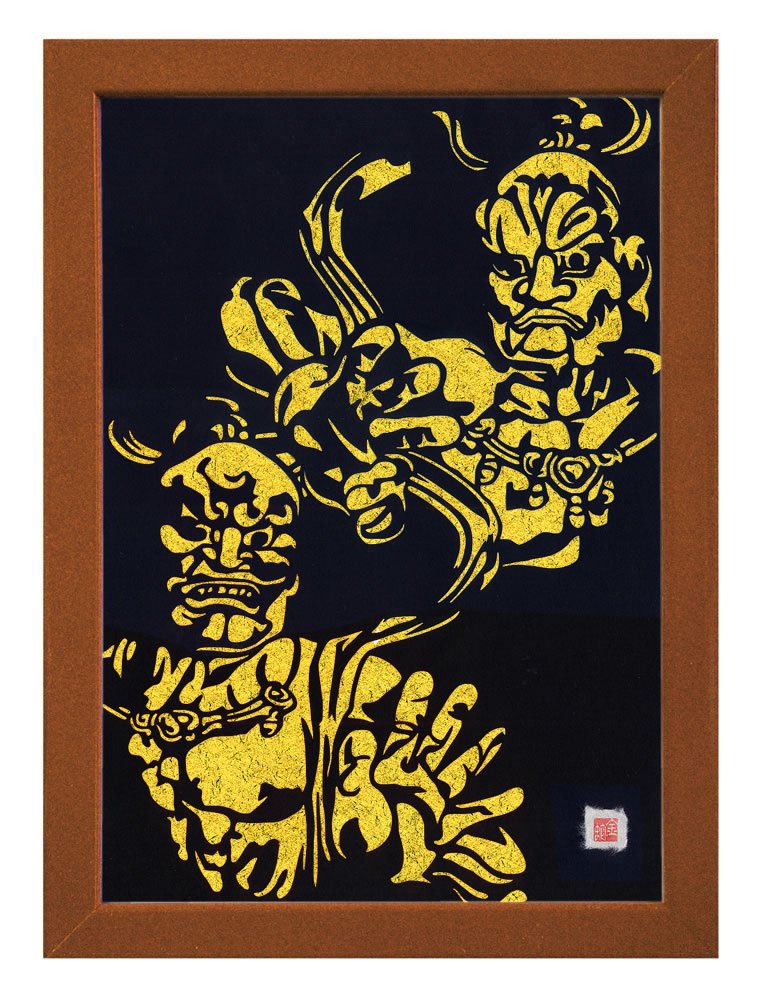 Amazon｜邪気祓い切り絵『東大寺・金剛力士立像 - 阿吽 - 』 A3