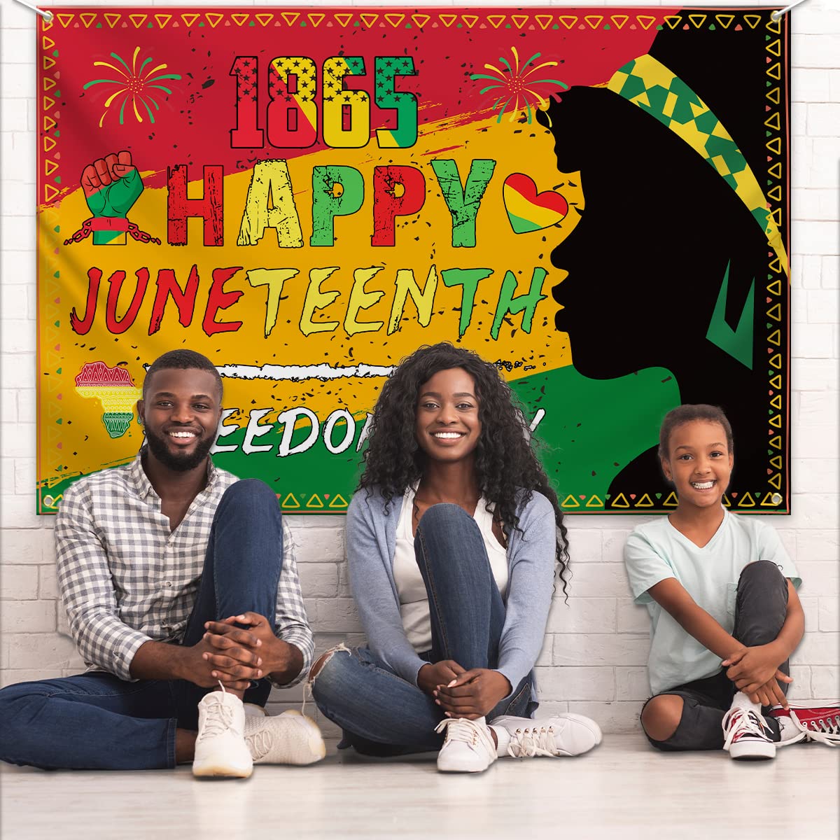 Juneteenth Backdrop Decoration-Happy Juneteenth Supplies,19th June 1865 Freedom Day Photography Background Banner for African Afro American Independence Day Decoration