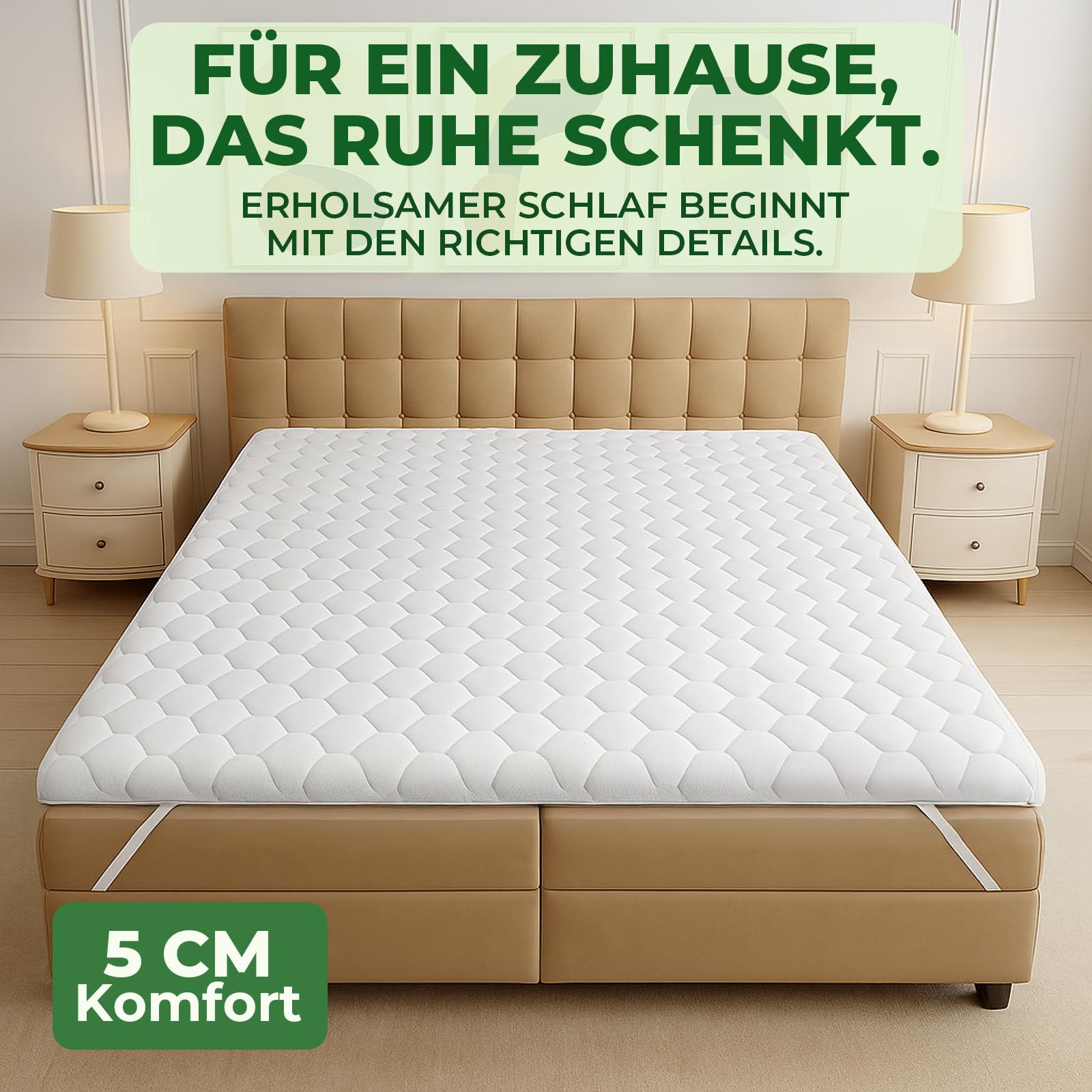 Matratzentopper 130x200 cm – Waschbare und Hypoallergene Matratzen Topper mit Ergonomischem Komfort - matratzenauflage Sanft Schlafen ohne Rückenschmerzen