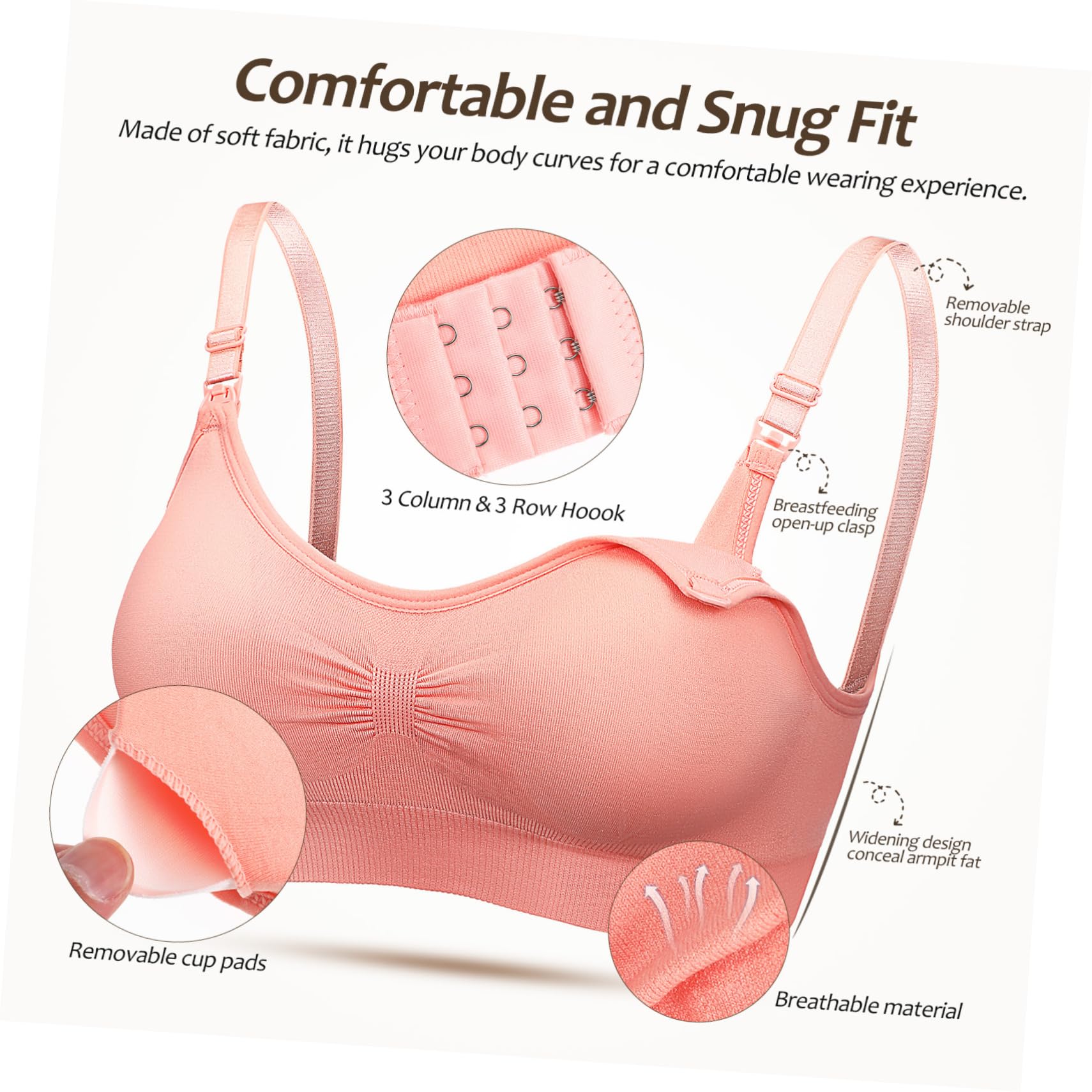 VALICLUD Reggiseno Per Allattamento Reggiseni Per Allattamento Bralette Da Allattamento Reggiseno Premaman Reggiseno Per Donne Incinte Reggiseni Delle Mamme 95% Nylon