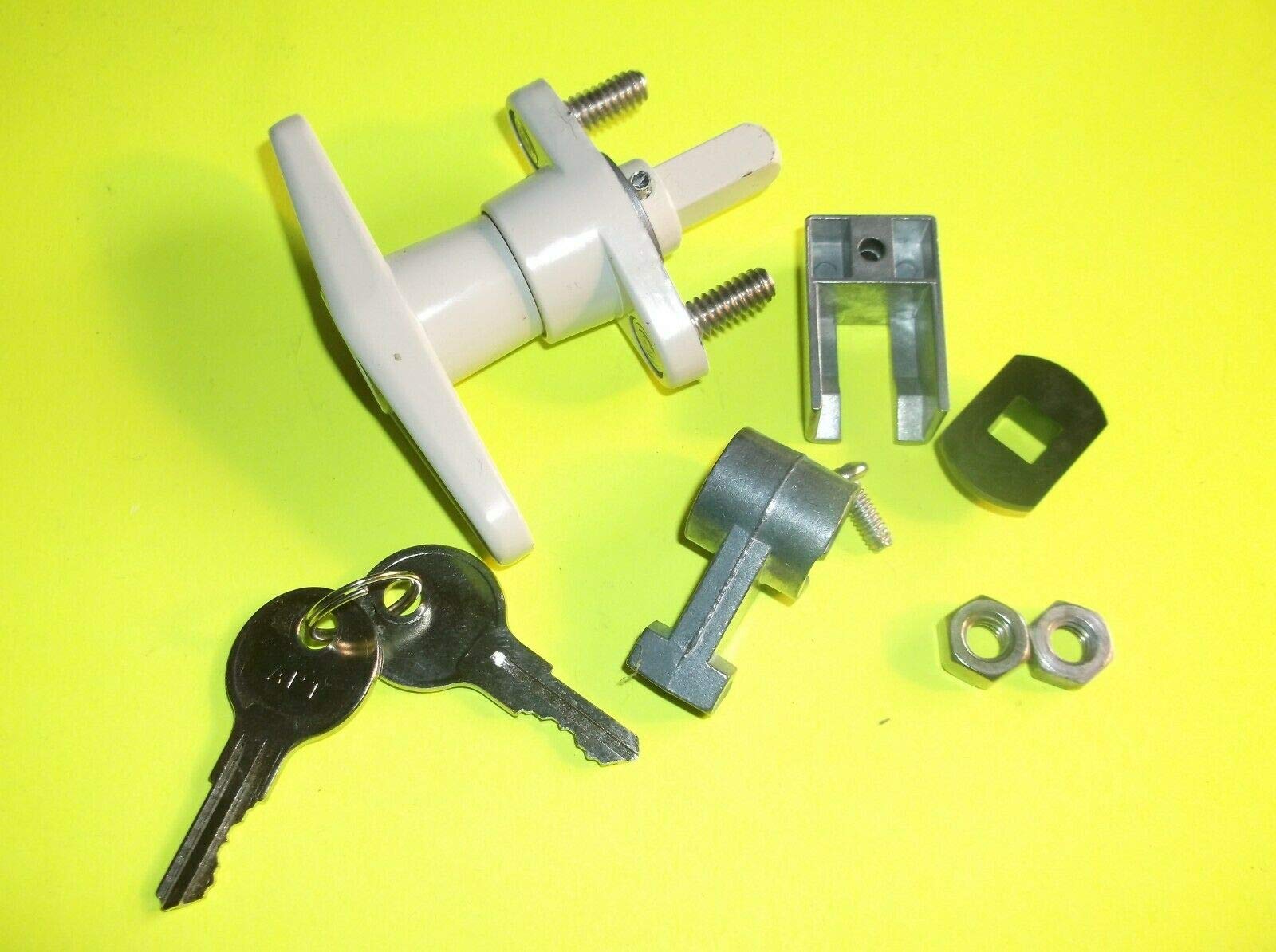 ABA T-Handle Shutter Lock Kit, Accordion Hurricane Storm Shutter Lock, White, New