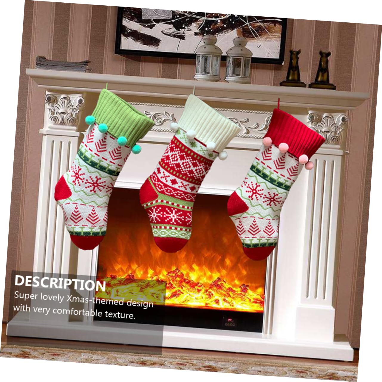 Cabilock 3stücke Weihnachtsstrumpf als Geschenketüte für Junge Mädchen mit Festlichem Design für Weihnachtsbaum und Kamin zum Aufbewahren von Süßigkeiten und Geschenken