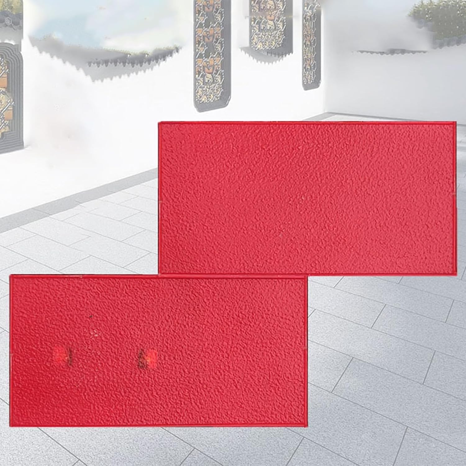 Tampons d'estampage béton pour créer une allée de jardin