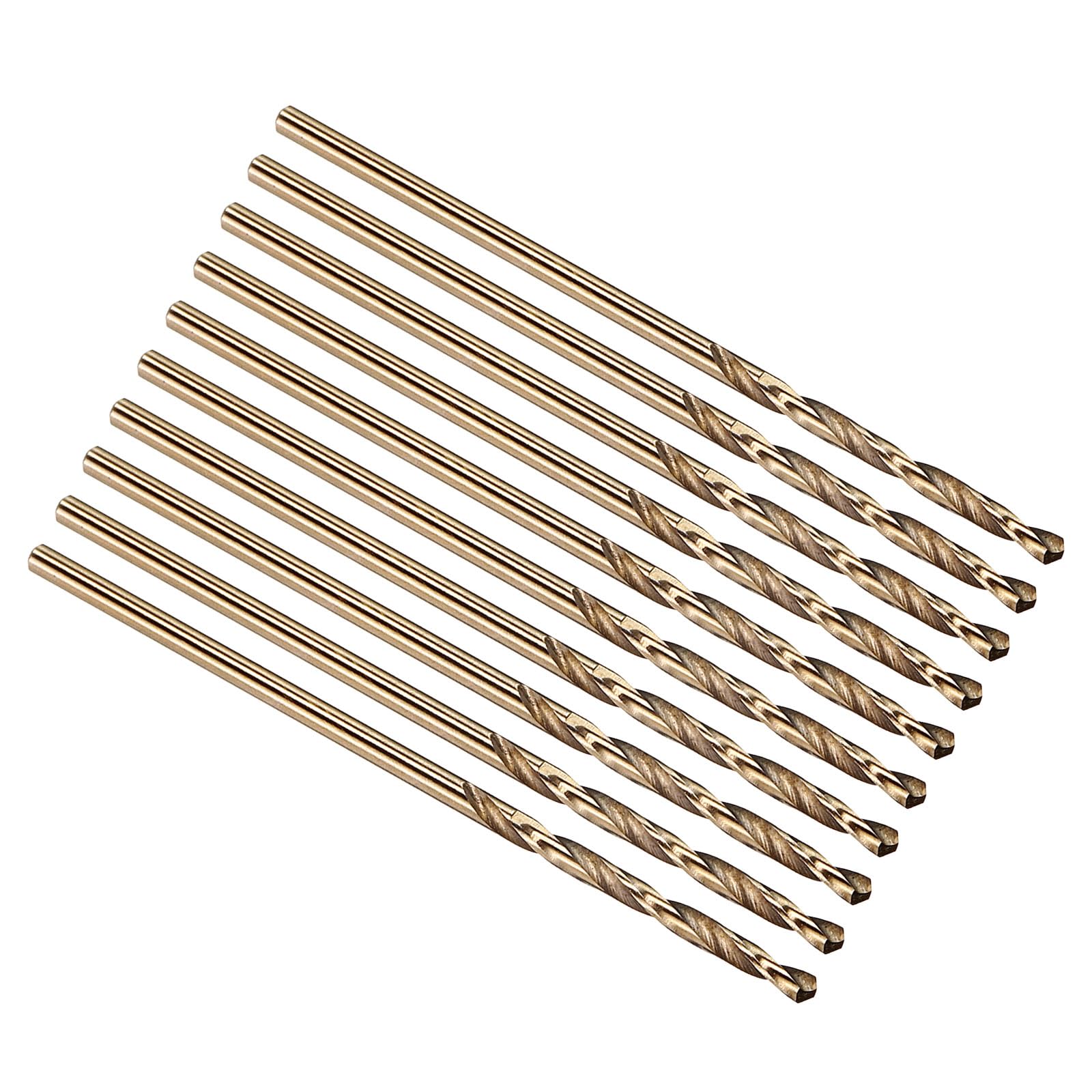 PATIKIL 1.6mm Drill Bit #52, Micro Number Small Bits 4341 High-Speed Steel 118° Gold for Soft Thin Metal Steel Wood Acrylic - 10 Pack