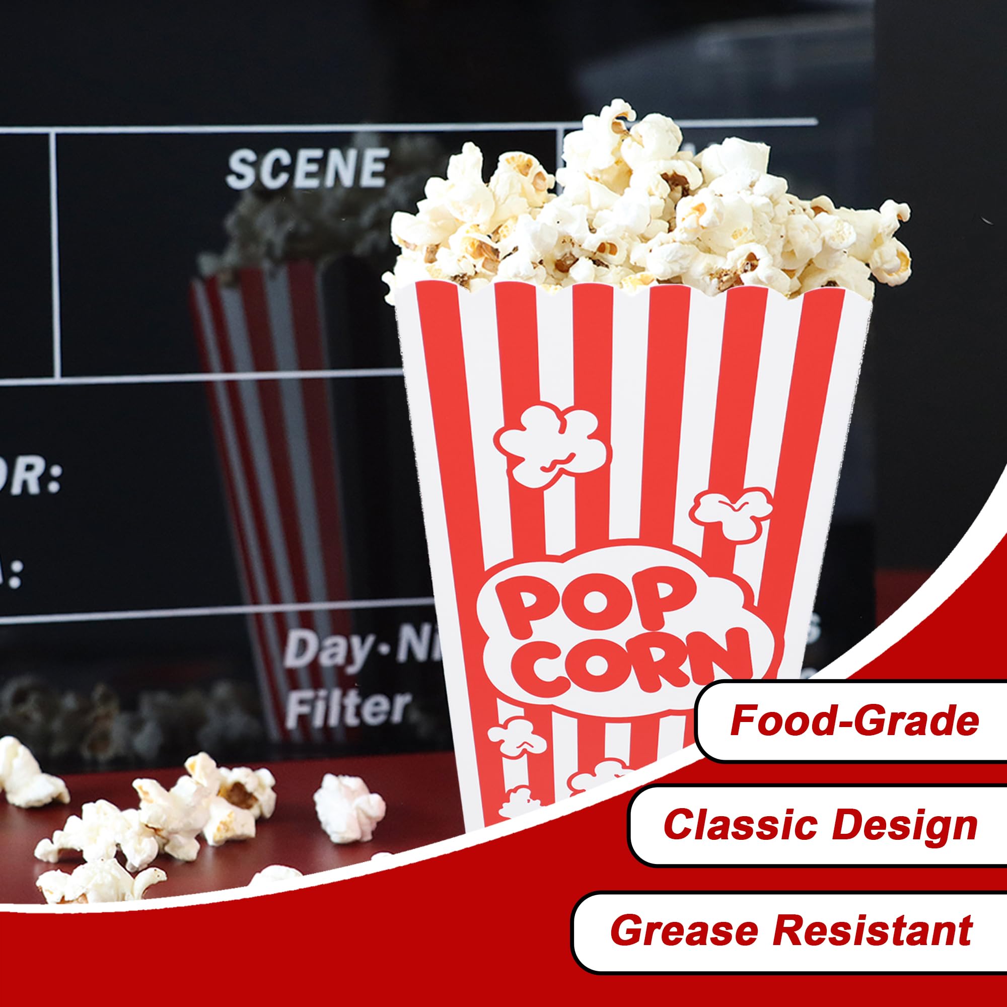 Homrelaxy Popcorn-Boxen, große Kapazität, Popcorn-Behälter für Pop-Mais-Maschine, Filmabend, Kino, Karneval, Party, Konzessionen, 240 Stück