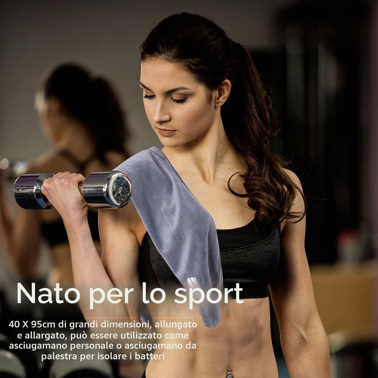 Asciugamano Palestra, Asciugamano in microfibra per Uomo e Donna, Ultra Assorbente e Antiscivolo, Asciugamano Sport Antiscivolo per Uomo e Donna, Per Esercizi Di Fitness, Yoga e Sport All'Aperto