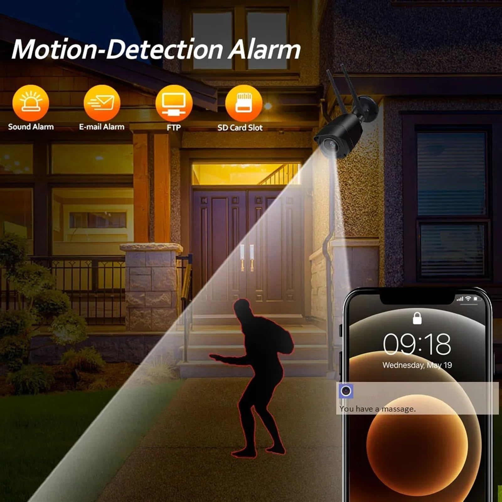 Kamery Monitoringu, Kamera IP na kartę SIM 4G 5MP HD GSM Bullet kamera bezpieczeństwa zewnętrzna metalowa obudowa kamera nadzór CCTV P2P(WIFI Add 32G)
