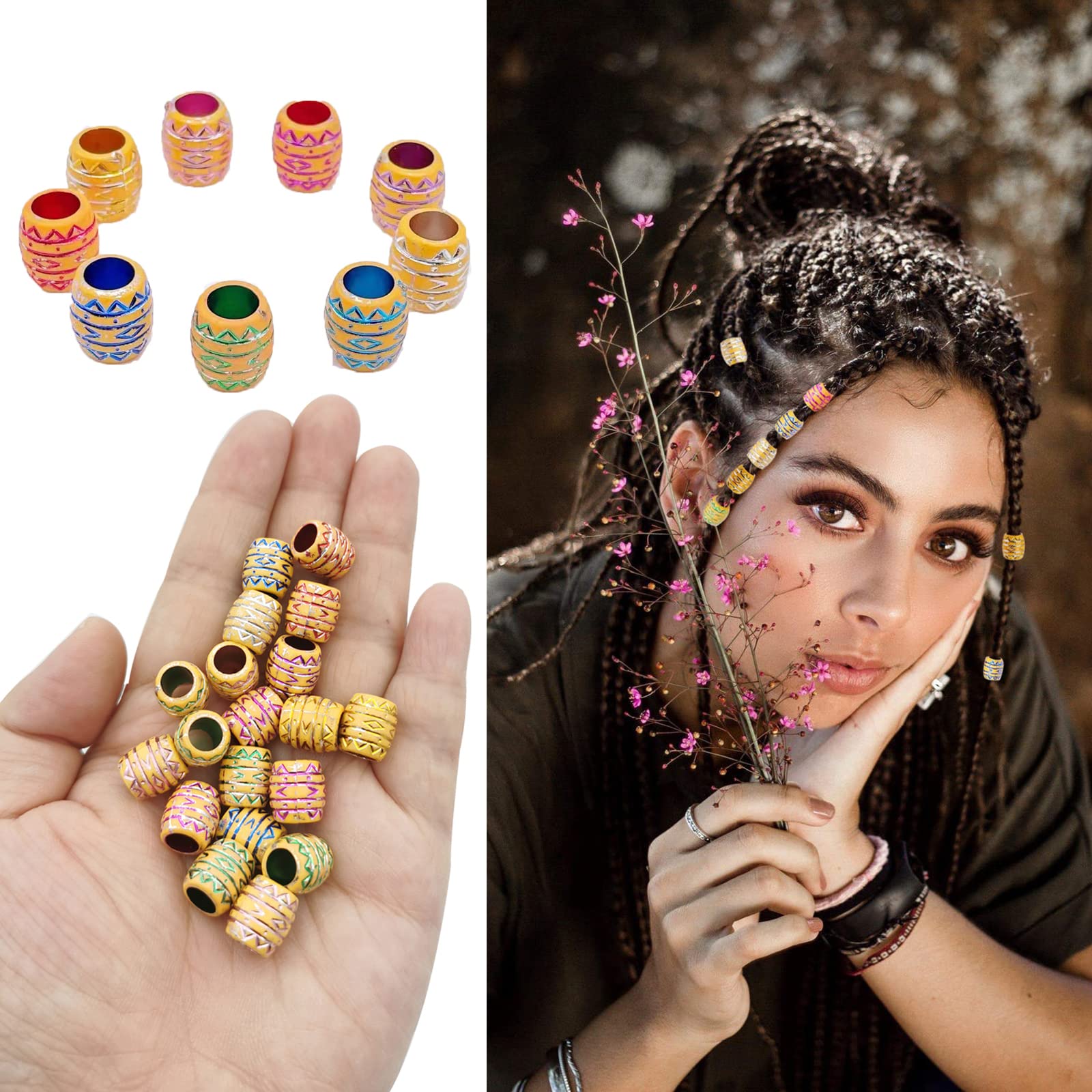 50 pezzi di Dreadlock Accessori per Capelli in oro Anelli per capelli in regolabili Trecce Decorative in Ferro Decorazione di Barba e Capelli Intrecciare 100 pezzi mini elastici