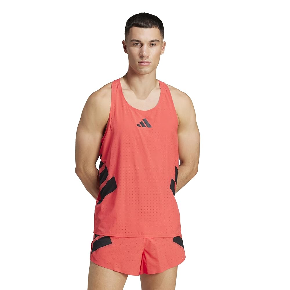 ■adidas ADIZERO シングレット 赤L アディゼロ タンクトップ■ 新品 adidas ADIZERO シングレット 赤L アディゼロ ランニング