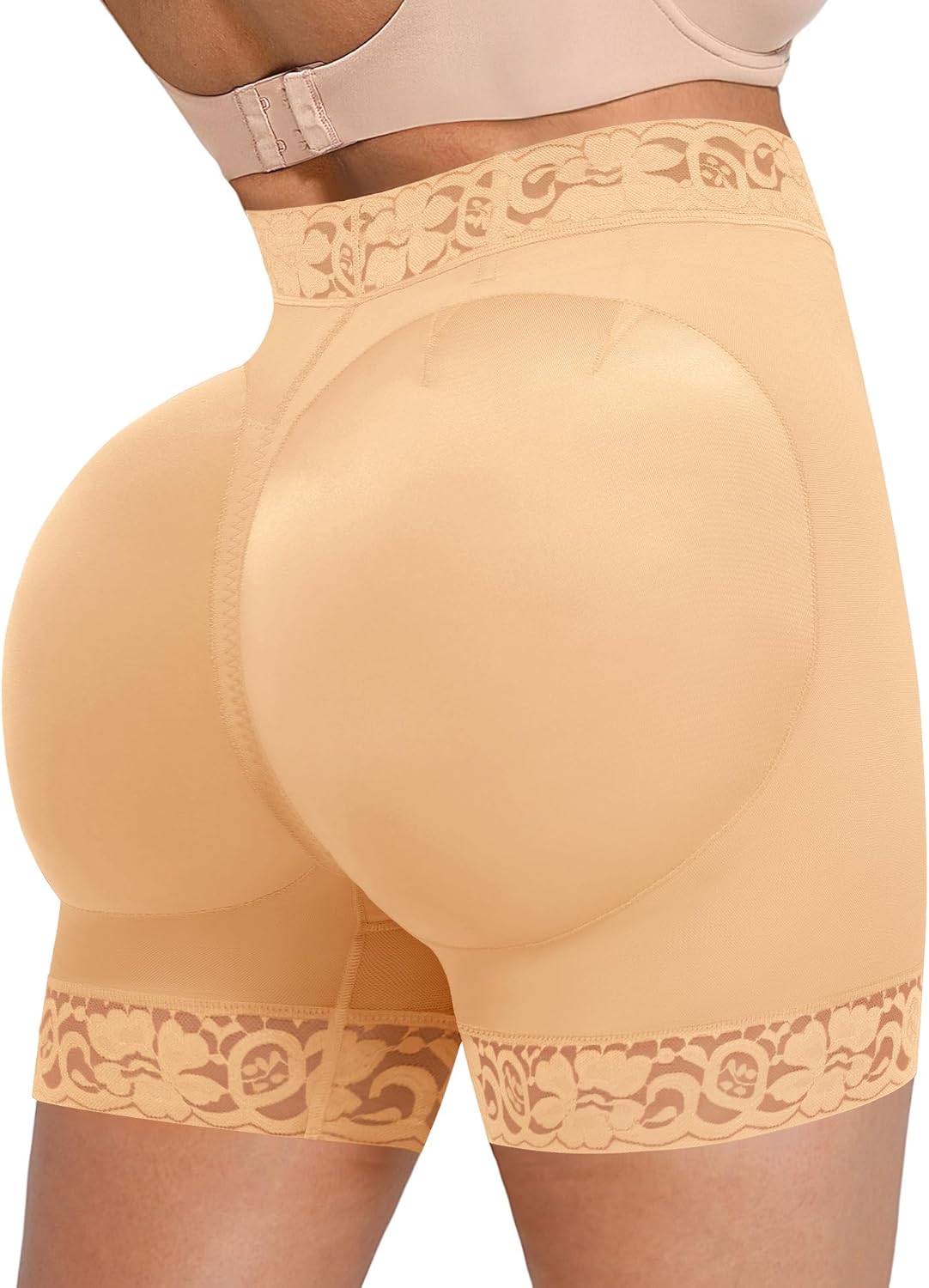 SHAPELLX Butt Lifting Shapewear For Women Tummy Control Faja Shaping Shorts Thigh Slimming Panties Mid Waisted Shaper Medium A6-dark Skin