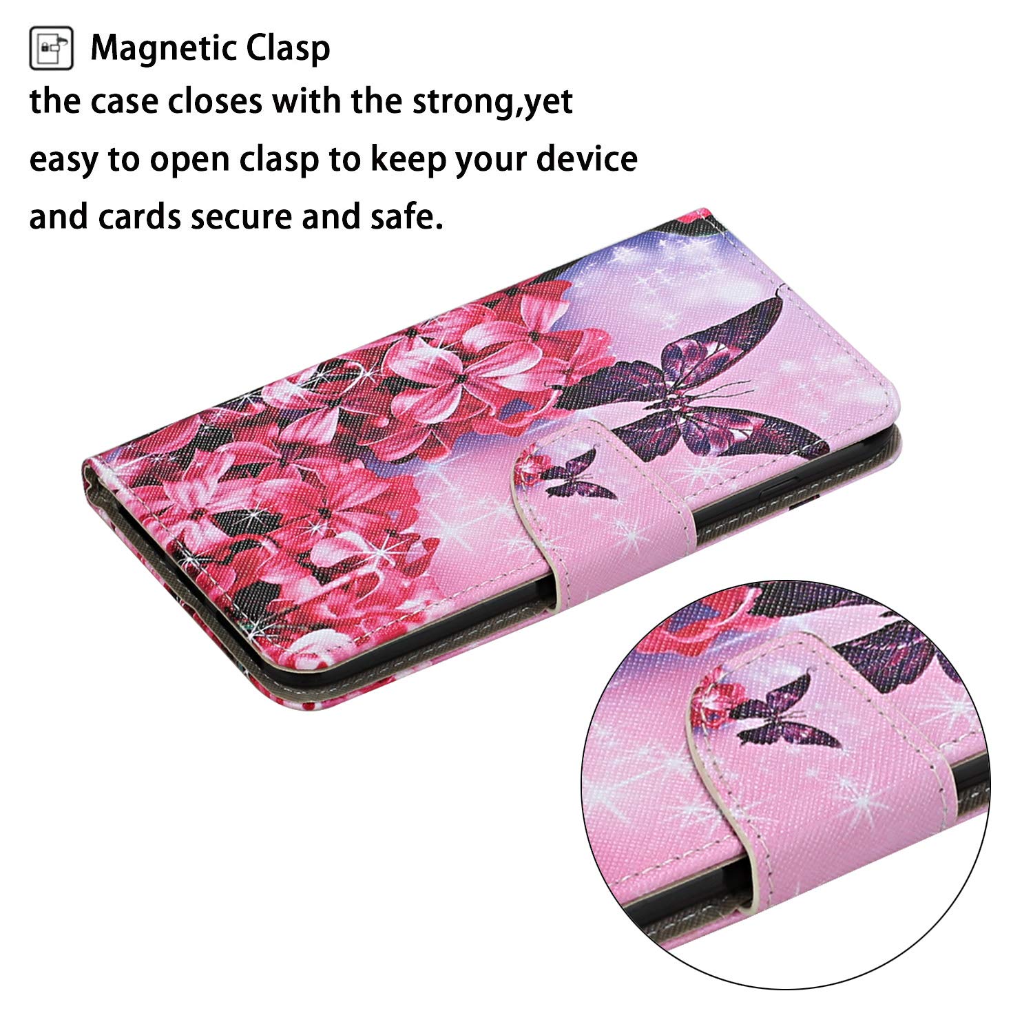 DEDUX Custodia Oppo A16 Portafoglio: Fodero In Pelle Con Supporto E Slot Carte (Rosa Oro)