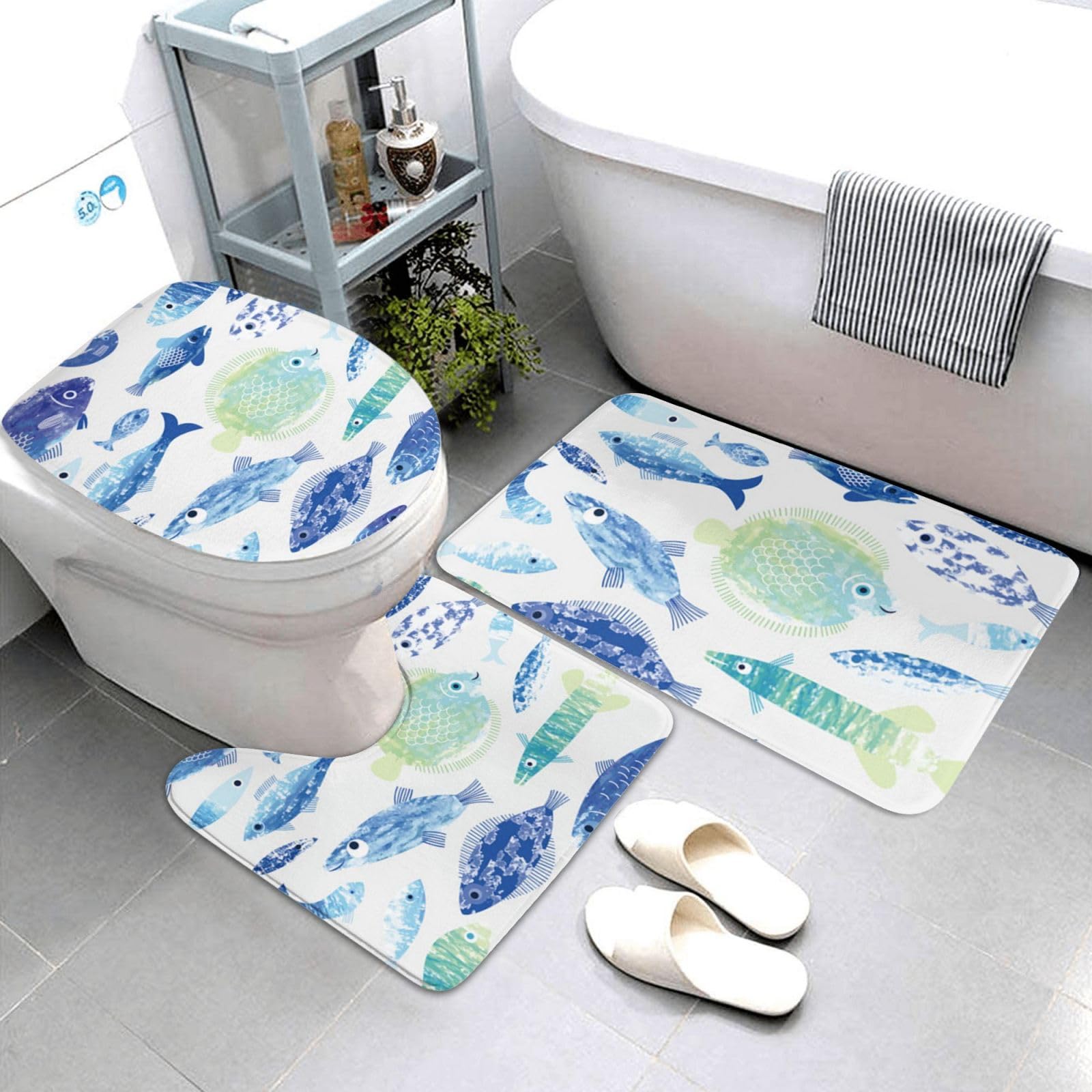 Tapis de bain en forme de U absorbants et doux pour votre sécurité